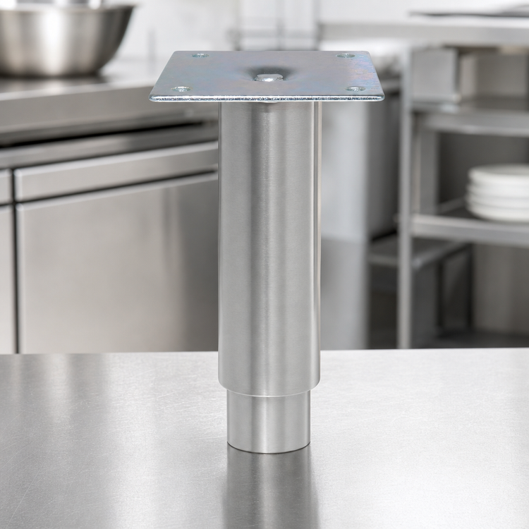 Product image #3 for 1-5/8 Inch x 6 Inch Straight Stainless Steel Leg with Removable Leg Plate