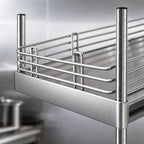 Thumbnail image #3 for Metro Super Erecta L18WS Stainless Steel Shelf Ledge, 18"W x 4"H, for Solid Shelves, Polymer Clips Included Case of 6