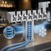 Thumbnail image #3 for Perlick Century 10-Faucet Wide Base Tee Draft Beer Tower, Countertop, Extra High, Glycol-Cooled, Polished Chrome