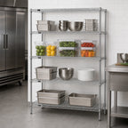 Thumbnail image #3 for Eagle Redi-Pak 4-Tier Stationary Wire Shelving Unit, 48W x 18D x 74H, Zinc Finish