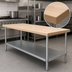Thumbnail image #3 for Advance Tabco 48 x 30 Inch Maple Top Work Table with Adjustable Undershelf and Galvanized Base