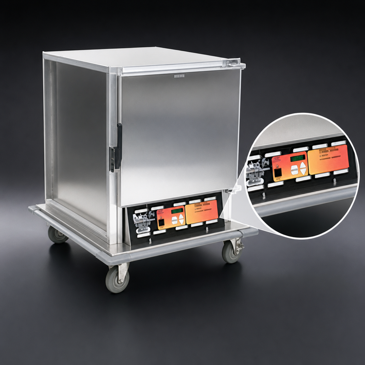 Product image #3 for Panco Half-Size Narrow Heated Holding Cabinet with Solid Door, 8 Wire Slides, Non-Insulated, 120V