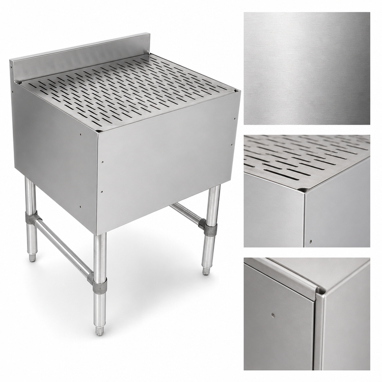 Product image #3 for John Boos Slim-Line Freestanding Underbar Drainboard, 12 x 18 x 32-1/2 Inches, Stainless Steel