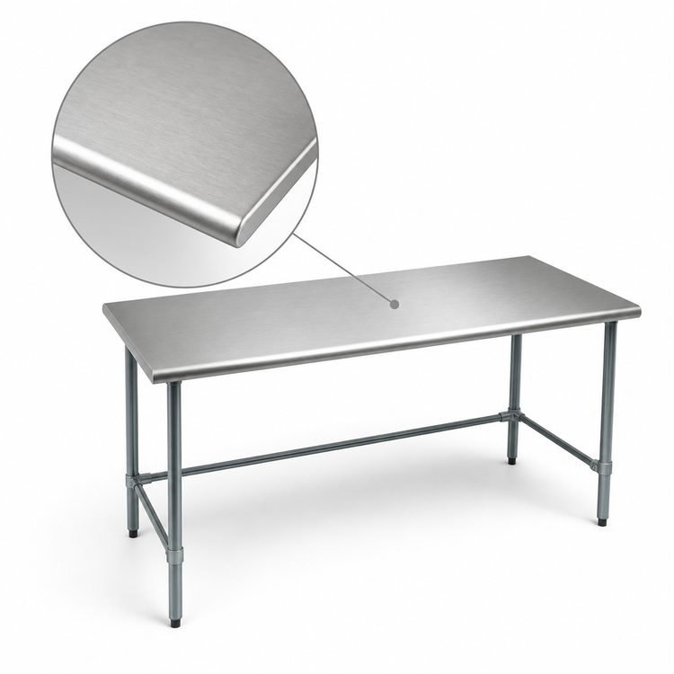Product image #3 for BlendPort Budget Series 48" x 30" 430 Stainless Steel Work Table with Galvanized Base