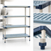 Thumbnail image #3 for MetroMax 4 Starter All-Polymer Shelving Unit with 4 Open-Grid Shelves, 30 x 24 x 74 Inches