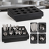 Thumbnail image #4 for Cambro 12-Compartment Black Polyethylene Cutlery Rack Only