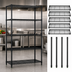 Thumbnail image #3 for Quantum 60W x 21D x 74H Wire Shelving Starter Kit with 5 Shelves, Black Epoxy Antimicrobial Finish