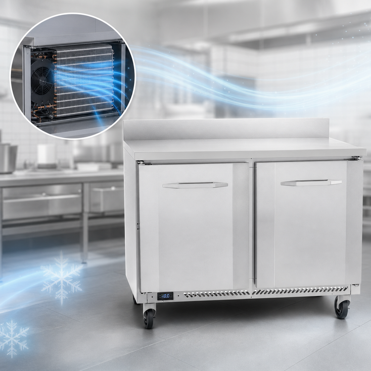 Product image #3 for Victory Refrigeration 48-Inch Two-Section Worktop Freezer Counter