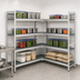 Thumbnail image #3 for Fermostock 4-Tier Corner Expansion Polymer Shelving Kit, 66-Inch H x 47-Inch W x 14-Inch D