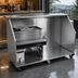 Thumbnail image #3 for Glastender 78-Inch Portable Bar for Stackable Cups with Refrigerator Space, Stainless Steel, 12-Inch Cocktail Ice Bin