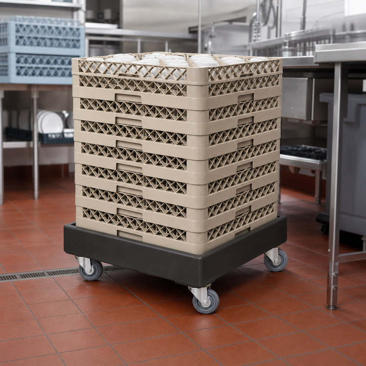 Product image #4 for Cambro Camdolly Black Polyethylene Dish Rack Dolly Without Handle, 300 lb. Capacity