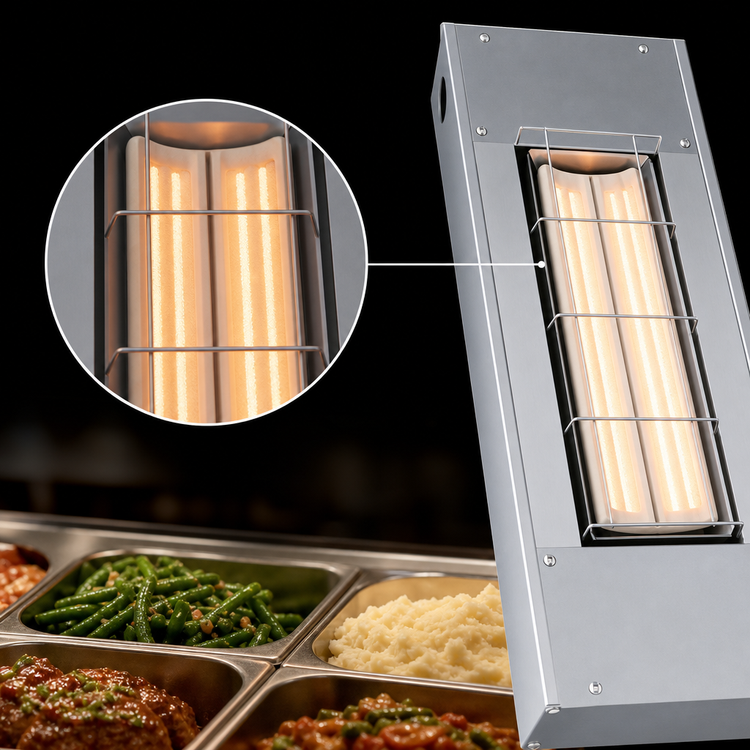 Product image #3 for Hatco Ultra-Glo® 24-Inch Unlighted Infrared Double Ceramic Strip Heater, 1.5 kW, Aluminum Housing