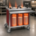 Thumbnail image #3 for Director's Choice DCS-PUD-3TH Mobile Heated 3-Tube Dish Dispenser with Holly Berry Red Laminate Panels