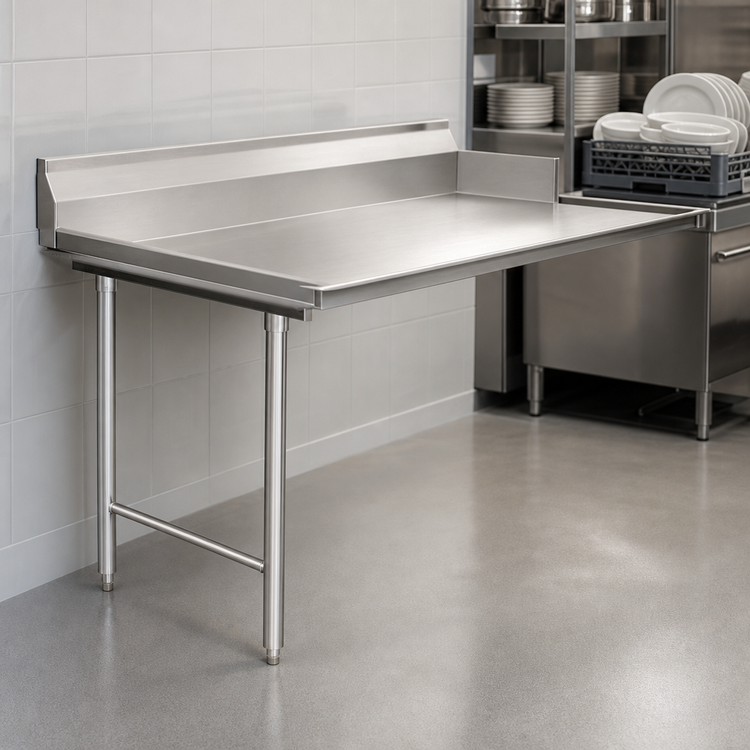 Product image #3 for Eagle Group Straight Clean Dishtable, 60 x 30 Inch, Right-to-Left Operation, 16/430 Stainless Steel Top