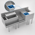 Thumbnail image #3 for 72-Inch Underbar Hand and Dump Sink Workstation with Elixir Well, Ice Bin, Liquor, Tool Caddy, and Cabinet Below