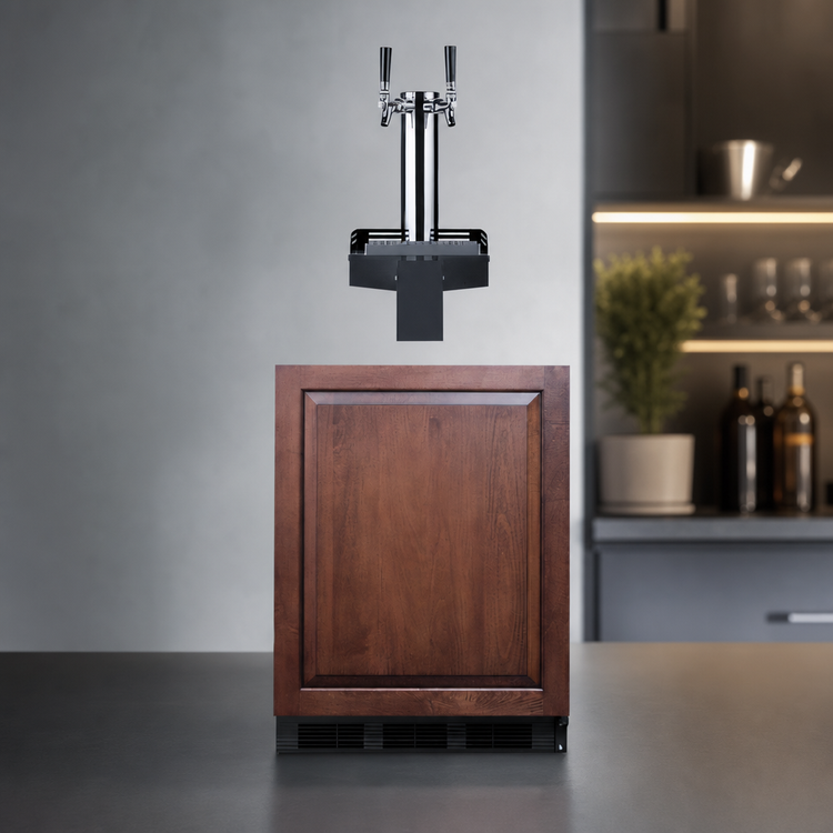 Product image #3 for Summit Appliance 24-Inch ADA-Compliant Built-In Floating Tap Dual Tap Beer Kegerator, Panel-Ready Door