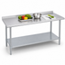 Thumbnail image #3 for 60 Inch x 30 Inch Freestanding Stainless Steel Work Table with 1-1/8 Inch Riser and Galvanized Undershelf