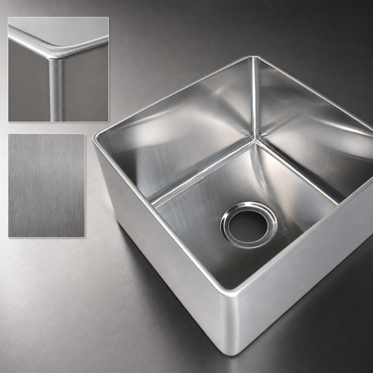 Product image #3 for John Boos Weld-In Undermount Single-Compartment Sink Bowl, 10 x 14 x 8 Inch, 14 Gauge Stainless Steel