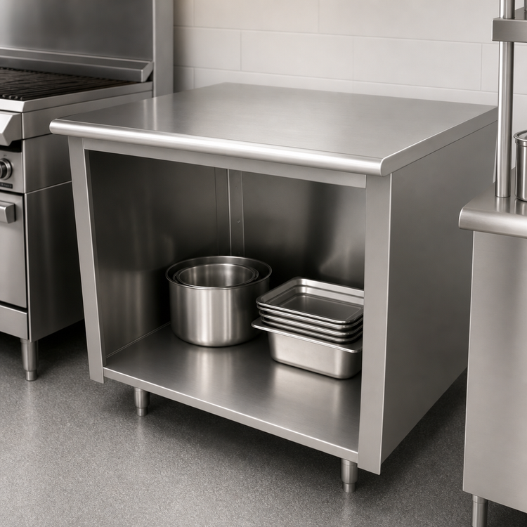 Product image #3 for Advance Tabco Special Value Series 60-Inch x 30-Inch Economy Flat Top Open Base Stainless Steel Work Table