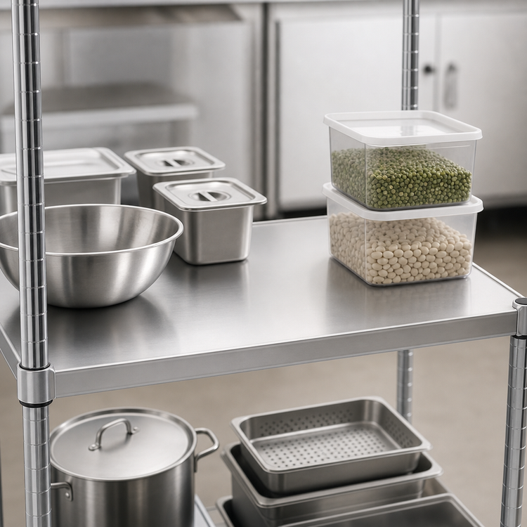 Product image #3 for New Age 20 x 48 Inch Adjustable Solid Aluminum Shelf with Marine Edge
