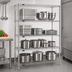 Thumbnail image #3 for EAGLEbrite Red-i-Pak 4-Tier Stationary Wire Shelving Unit, 60 x 18 x 74 Inches, Zinc Finish