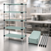Thumbnail image #3 for Quantum 30 Inch x 21 Inch x 54 Inch Solid Stainless Steel Shelving Starter Kit with 5 Shelves