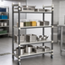 Thumbnail image #3 for Cambro Camshelving Elements XTRA High Density Top Rail 4-Shelf Solid Mobile Starter Unit, 18 x 60 x 80 Inches, Speckled Gray