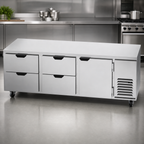 Thumbnail image #3 for Beverage Air UCRD93AHC-4 Three-Section Undercounter Refrigerator, 4 Drawers & 1 Solid Door, 93-Inch, 39.8 Cu. Ft.