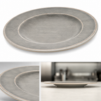 Thumbnail image #4 for CFS Brands Grove 6400218 9-Inch Round Wide Rim Melamine Salad Plate, Smoke Gray Case of 12