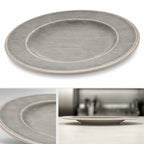 Thumbnail image #4 for CFS Brands Grove 6400218 9-Inch Round Wide Rim Melamine Salad Plate, Smoke Gray