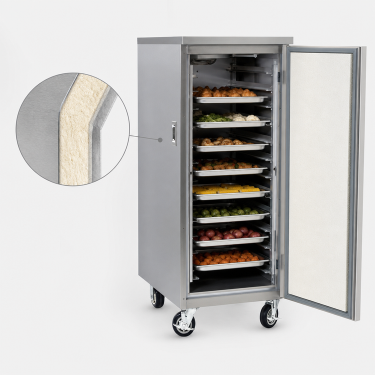 Product image #3 for Stainless Steel Insulated Half-Height Enclosed Transport Cabinet with 14 Adjustable Universal Tray Slides