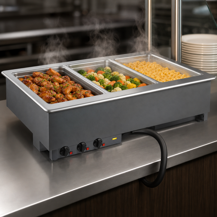 Product image #3 for Vollrath Three-Well Electric Drop-In Hot Food Well, 208V, Wet Operation