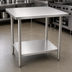 Thumbnail image #3 for BlendPort SL Series All-Stainless Steel Flat Top Work Table with Undershelf, 48W x 24D