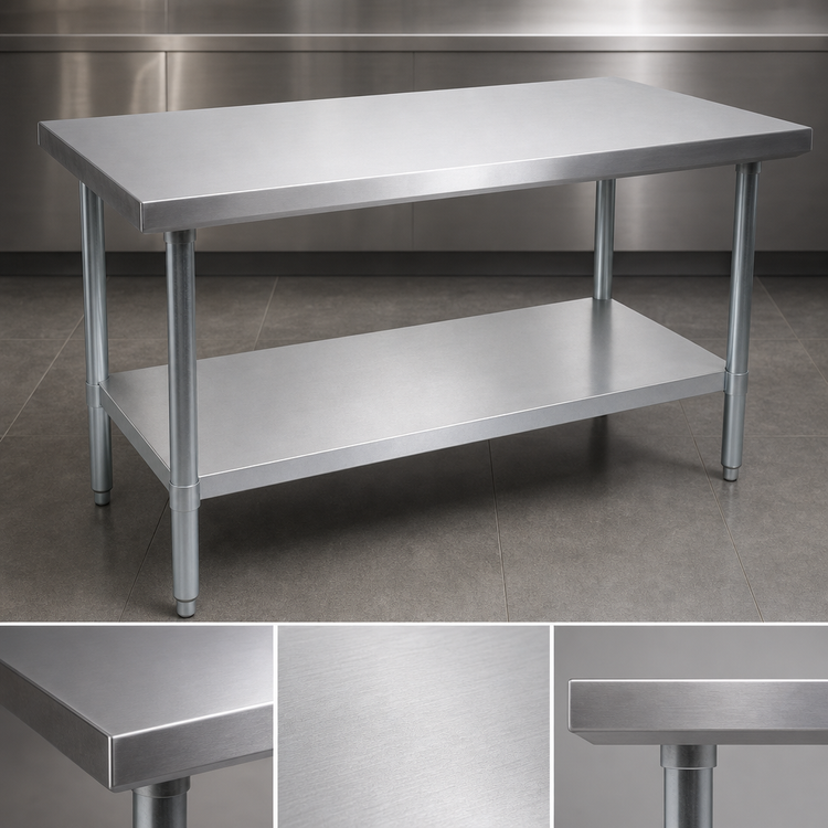 Product image #3 for John Boos Stallion Economy 72-Inch x 18-Inch Stainless Steel Flat Top Work Table