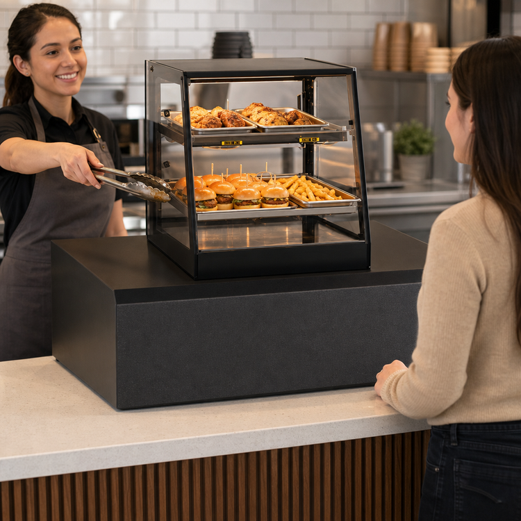 Product image #3 for Elements 24-Inch Countertop Self-Service Heated Merchandiser with 2-Tier Adjustable Heated Shelves