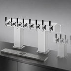 Thumbnail image #3 for Perlick Corporation 4006-16B2 Extra High Stainless Steel 16-Faucet Glycol-Cooled Countertop Bridge Tee Draft Beer Tower