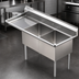 Thumbnail image #3 for Sapphire Manufacturing 56-3/5-Inch 2-Compartment Stainless Steel Sink with Left Drainboard