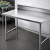 Thumbnail image #3 for Advance Tabco 48 x 24-Inch 430 Stainless Steel Work Table with 5-Inch Backsplash and Open Base