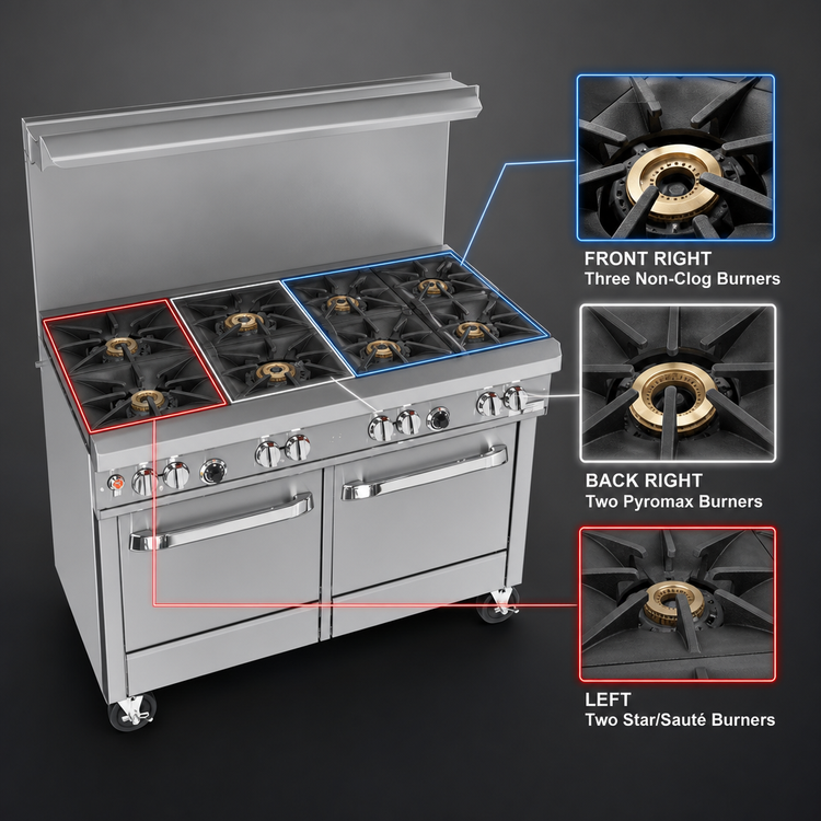 Product image #3 for Southbend Ultimate 48-Inch Commercial Gas Restaurant Range with 7 Burners and 2 Space Saver Ovens
