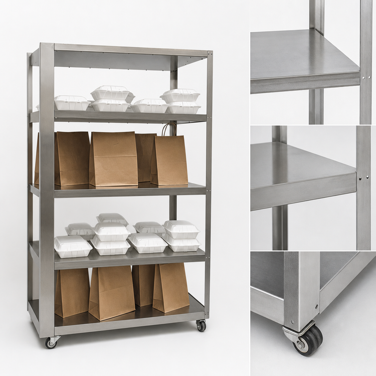 Product image #3 for Stainless Steel 3-Shelf To-Go Shelf