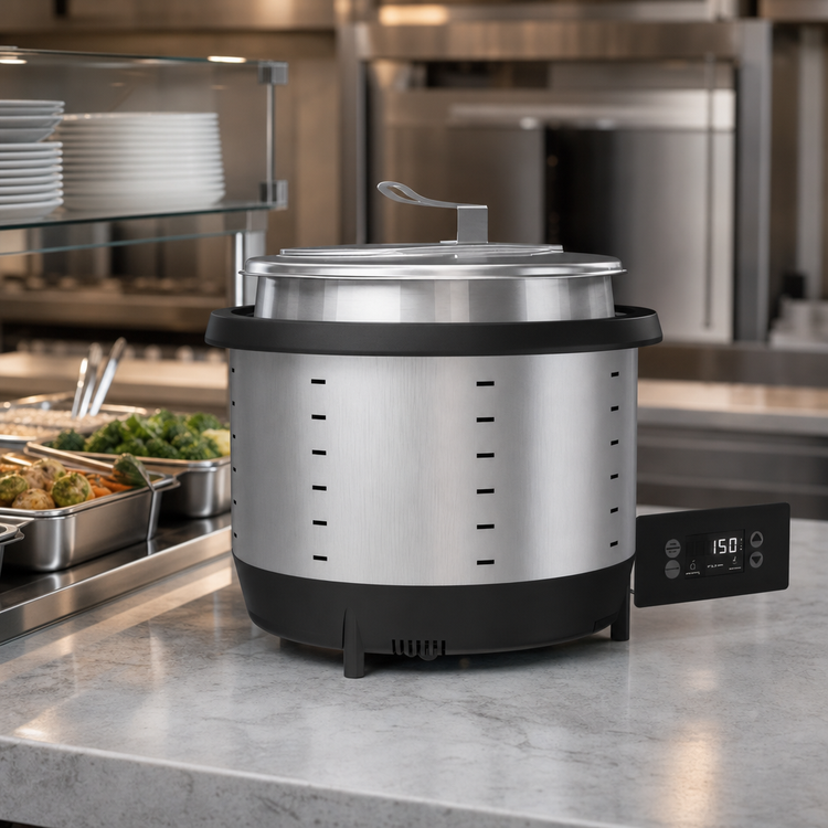 Product image #4 for Vollrath Mirage® Drop-In Dry Operation Induction Buffet Warmer with 7 Qt Round Inset and Hinged Cover