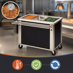 Thumbnail image #3 for Dinex DineXpress DXP4HF 4-Well Electric Mobile Hot Food Unit, Stainless Steel, 60-Inch, Individual Thermostatic Controls