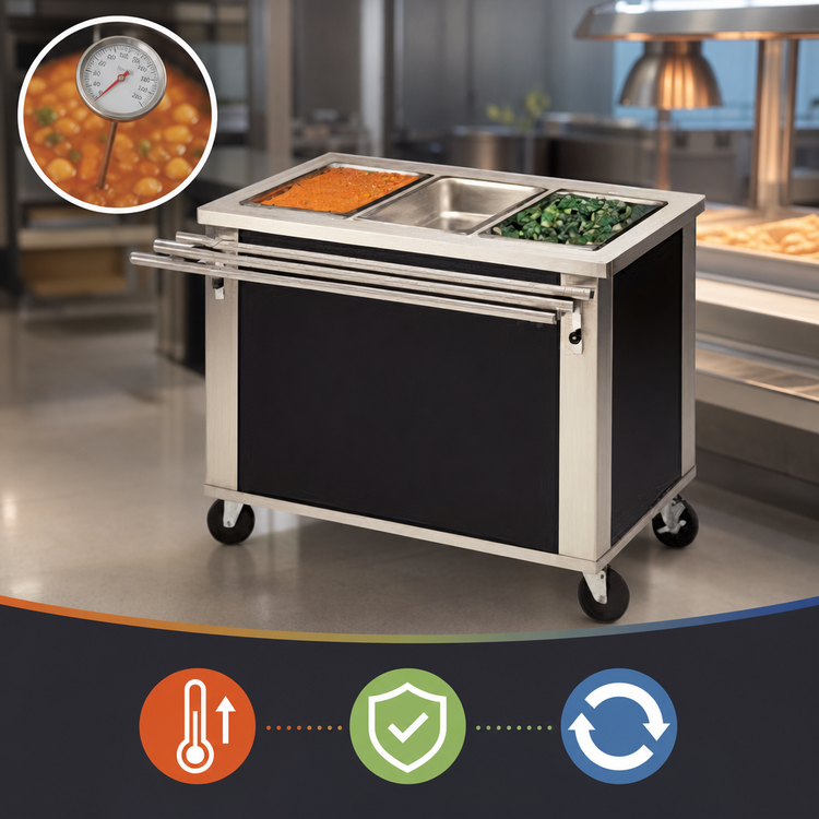 Product image #3 for DineXpress DXP4HF 4-Well Electric Mobile Hot Food Unit