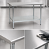 Thumbnail image #3 for BlendPort Deluxe Series Flat-Top Stainless Steel Work Table with Adjustable Galvanized Undershelf, 60