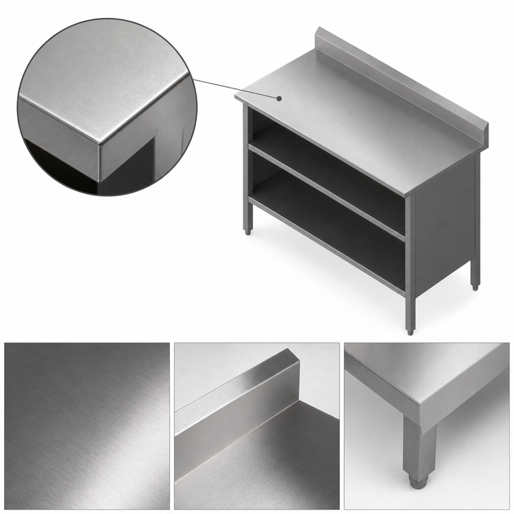 Product image #3 for John Boos Open Front Cabinet Base Stainless Steel Work Table with 5-Inch Rear Riser, 36 x 30 Inches