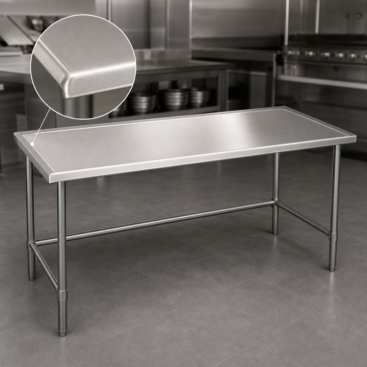 Product image #3 for Eagle Spec-Master Marine Series Stainless Steel Work Table, 84 x 30 Inch, Open Base