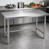 Thumbnail image #3 for 18-Gauge Stainless Steel Flat-Top Work Table with Open H-Frame Base, 72 x 30 x 36 Inches