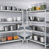 Thumbnail image #3 for Fermostock 4-Tier Corner Expansion Polymer Shelving Unit Kit, 42 Inch W x 14 Inch D x 83 Inch H