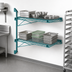 Thumbnail image #3 for Quantum Wall-Mount Cantilever Double Shelf Wire Shelving Unit, 72 x 18 Inches, Green Epoxy