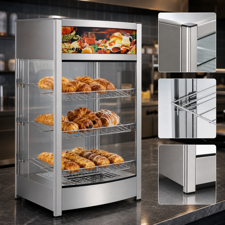 Product image #3 for BakeMax Titan Series 18-Inch Countertop Full-Service Heated Food Display Case
